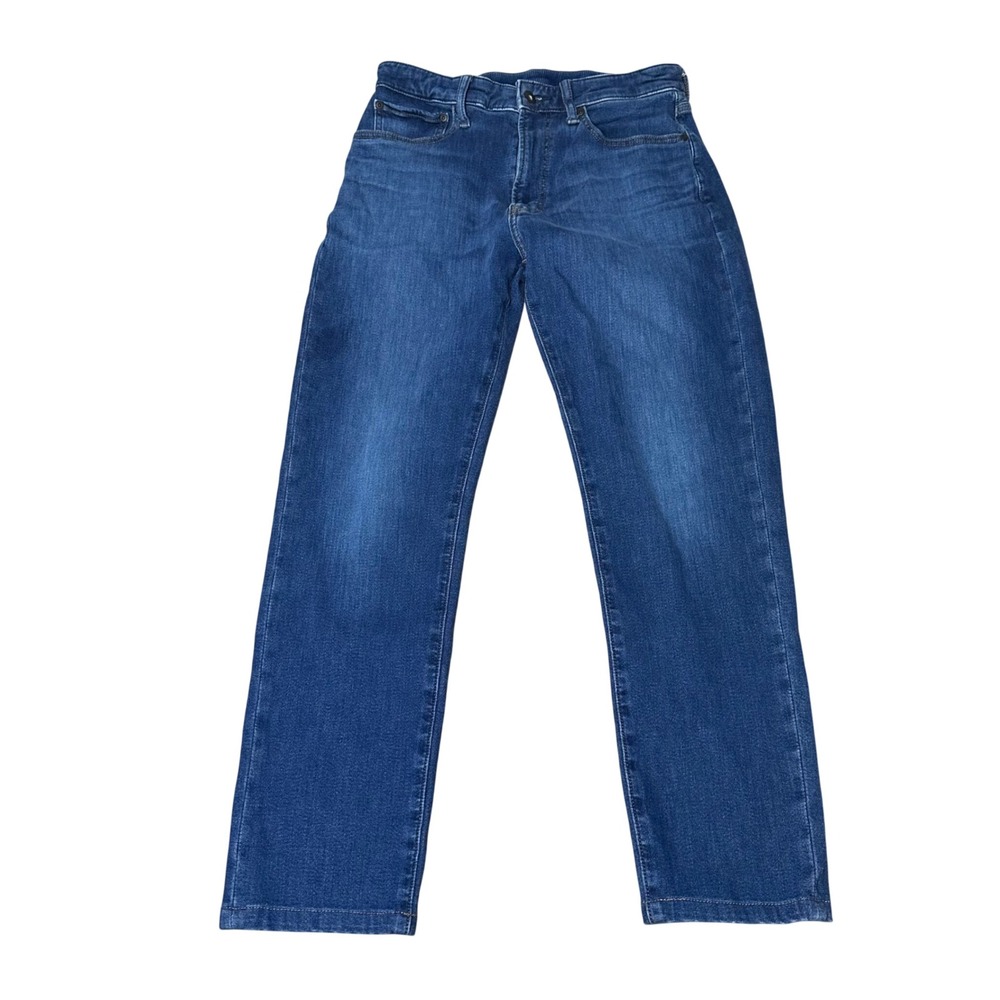 Uniqlo Mens Stretch Straight Leg Jeans Medium Wash Blue